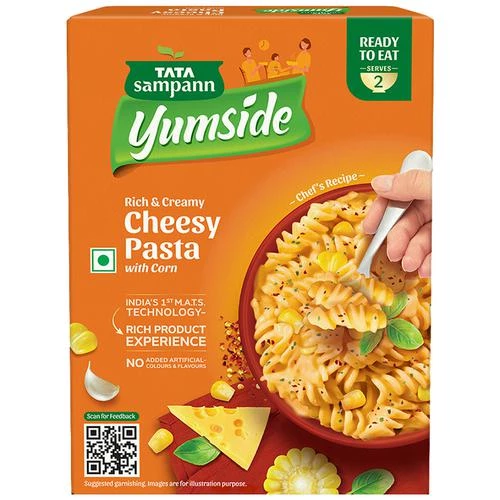 Tata Sampann Yumside cheesy-pasta-with-corn-rich-creamy-ready-to-eat-meal-serves-2, 285 g-1.webp